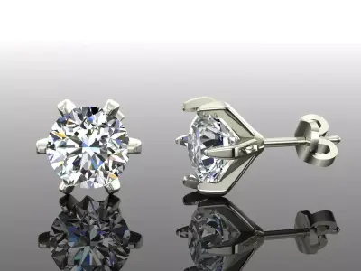 Women Diamond Earrings 3D print model