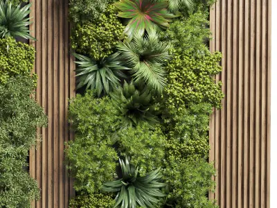 Fitowall Wood frame Vertical graden wall decor bax 3D model