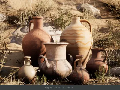 Egyptian Pot F Low-poly 3D model
