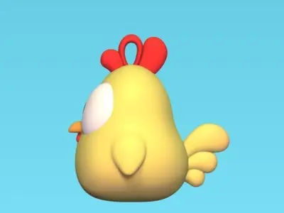 Funny Chicken Keychain 3D print model