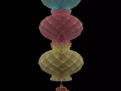 Chinese red honeycomb lantern  3D model