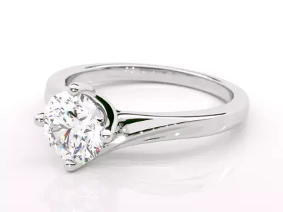 Four Claw Twist Engagement Ring 3D print model