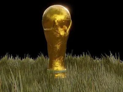 Football Soccer world cup Trophy game ready  Low-poly 3D model