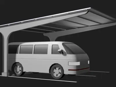 Solar carport 25U03 3D model
