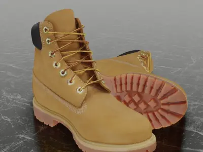 TIMBERLAND 3D SHOES - CAMEL Low-poly 3D model