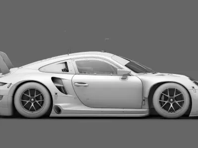 Porsche 911 RSR 2019 GT3 GTLM Low-poly 3D model