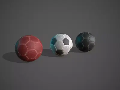 Football Soccer Balls Low-poly 3D model