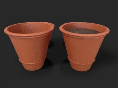 Terracotta Exterior Siena Olive Plant Pot Low-poly 3D model