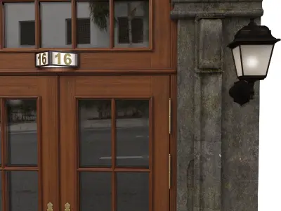  Entrance classic door 08 3D model