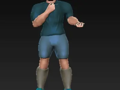 3D printable soccer football player goal for print model 3D print model