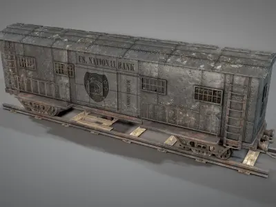 Wild West Armored Safe Car 3D model