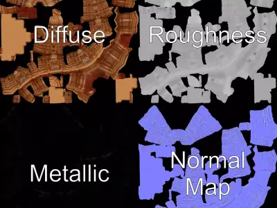 Ornate Temple Structure model pack Low-poly 3D model