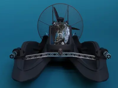 Futuristic Military Airboat 3D model