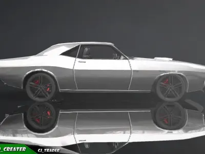 Lowpoly Dodge Challenger Racing Car 3D Model Low-poly 3D model