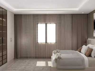 Modern Master Bedroom Scene concept design  3D model
