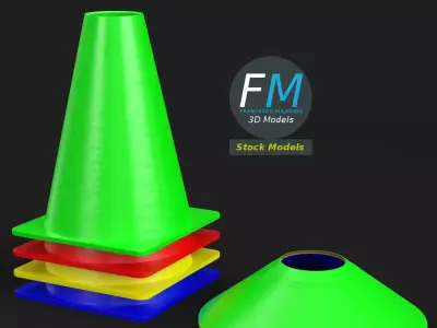 Soccer cones 3D model
