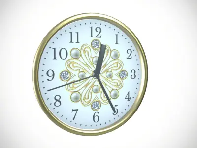 Wall Clock Low-poly 3D model