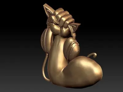 Head phone lady fist 3D print model