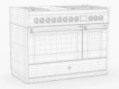 Genesi 120cm Steel Cookstop Steam Oven  3D model