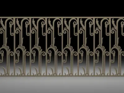Iron railing 3D modal design 3D railing railing design  3D model