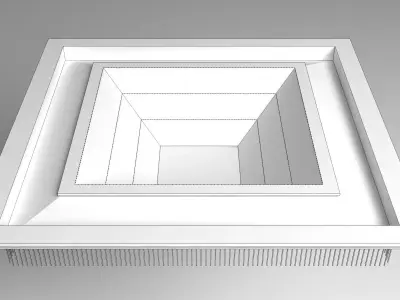 Box Chandelier with Crystal Hanging 3D model