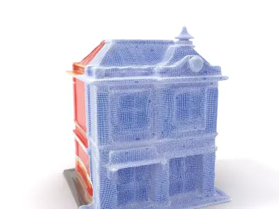 Classic Brick Fire Station model pack Low-poly 3D model