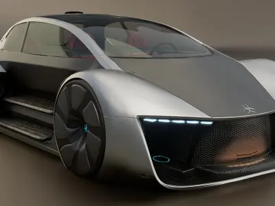 3Dpro CAR scifi 5 Low-poly 3D model