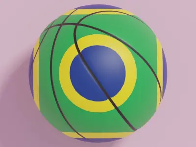Flag Basketball Ball Collection 2 3D model