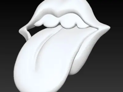 LIPS WITH TONQUE RETRO DECOR 3D print model