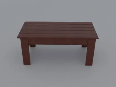 Wooden Side Table Low-poly 3D model
