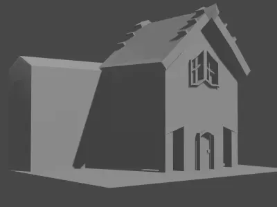 Low Poly House with minimalist Interior Free low-poly 3D model