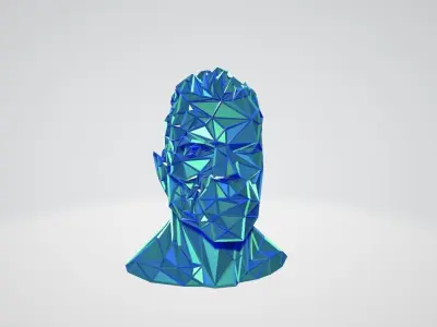Terminator bust WIREFRAME VORONOI WIREMESH MESH 3D print model