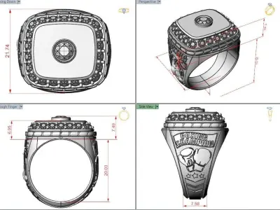 Gold ring box 3D print model