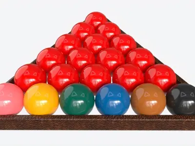 Snooker Ball Set with Triangle 3D model