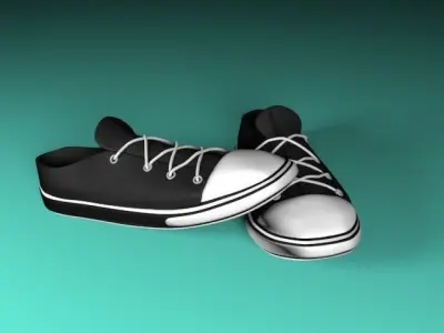 Black boots Low-poly 3D model