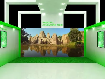 6 mtr x 6mtr one side open exhibition stand 3D print model