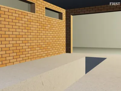 Garage interior Low-poly 3D model