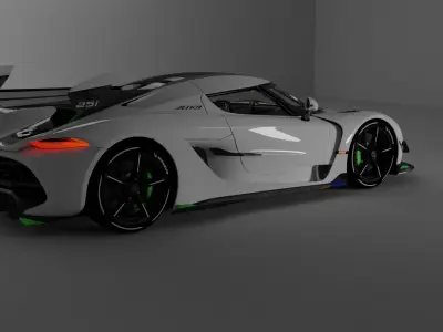 Koenigsegg Jesko 2020 Full Rigged Low-poly 3D model