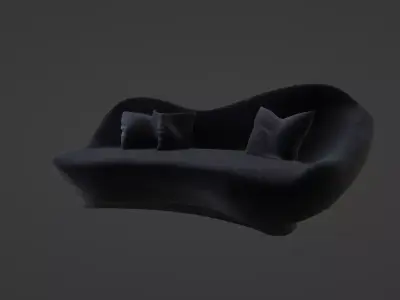 Modern Designer Sofa with Unique Curved Design 3D model