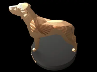 Parametric Boxer Great Dane Low-poly 3D model