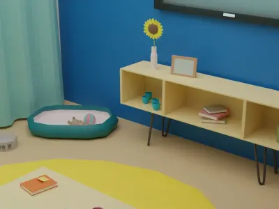 Living Room 12 Low-poly 3D model