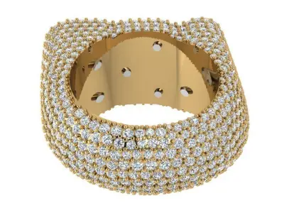 Luxury Pave Ring With Letters 3681 3D print model