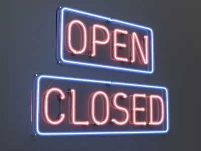 Open and Closed - Neon Signs 3D model