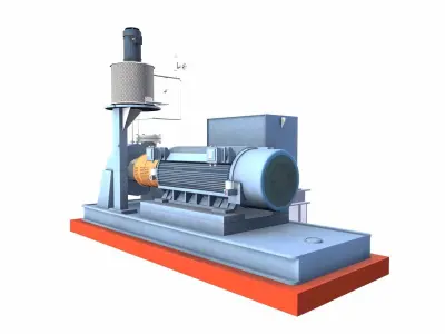 Boiler Pump Low-poly 3D model