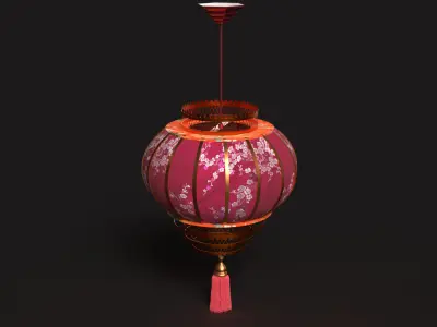 Chinese red lantern  Low-poly 3D model shop