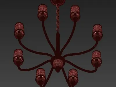 LARGE ONE TIER CHANDELIER 3D model