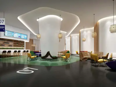 Executive Negotiation Room - Corporate Boardroom Scene Low-poly 3D model