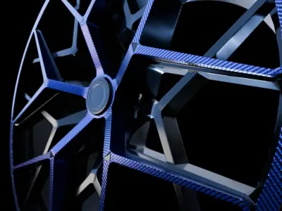 Awesome Rim and Tire 01 Low-poly 3D model