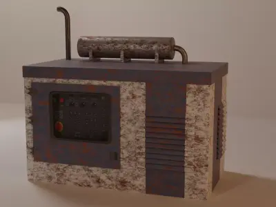 Generator-old-rusted old rusty machine Free low-poly 3D model