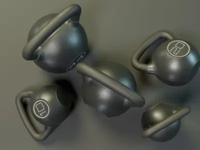Kettlebell Set PBR Low-poly 3D model